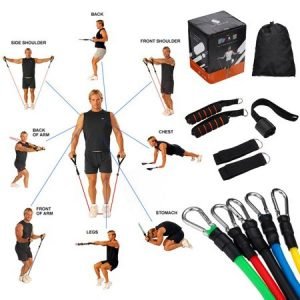 New 11Pcs Set Resistance Bands Fitness Training Tubes Workout Exercise Gym Yoga