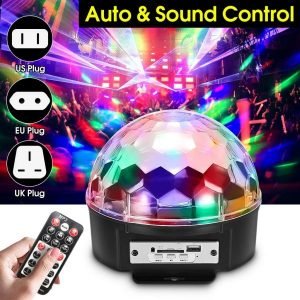 LED Magic RGB Crystal Ball Projector DJ Disco Light Speaker, Micro SD & USB Support With Remote Control
