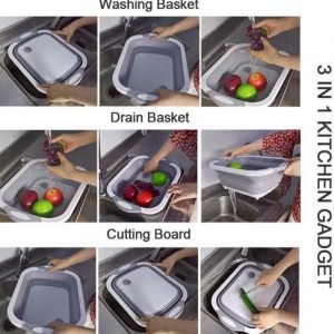 Foldable Cutting Board Plus Drain Basket