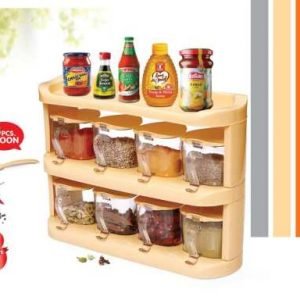 8 PIECE MASAL BOX JAR AND RACK