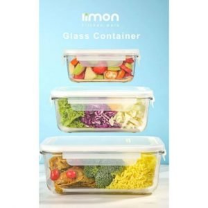 Limon 3 Glass Container Set (1.7 L) , (850 ML), (400 ML)