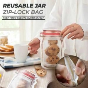 Set Of 3 Reusable Bottle Shape Ziplock Bag