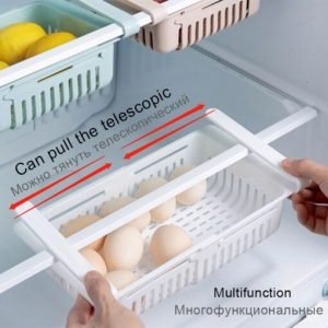 Adjustable And Stretchable Fridge Organiser Fresh Spacer Layer Storage Rack